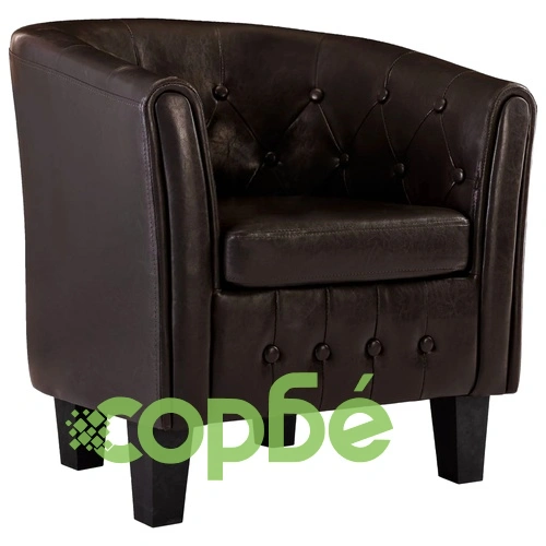 Фотьойл, кафяв, изкуствена кожа ➤ топ цена ➤ sorbe.bg