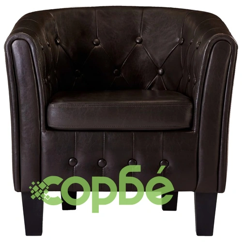 Фотьойл, кафяв, изкуствена кожа ➤ топ цена ➤ sorbe.bg