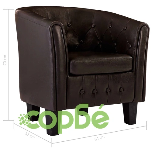 Фотьойл, кафяв, изкуствена кожа ➤ топ цена ➤ sorbe.bg