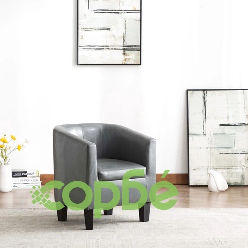 Фотьойл, сив, изкуствена кожа ➤ топ цена ➤ sorbe.bg