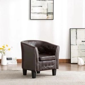 Фотьойл, кафяв, изкуствена кожа