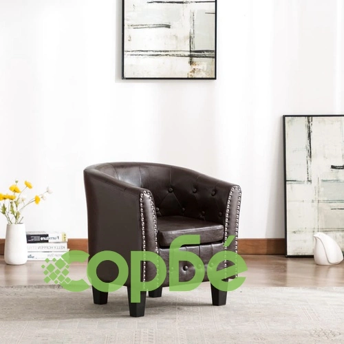 Фотьойл, кафяв, изкуствена кожа ➤ топ цена ➤ sorbe.bg