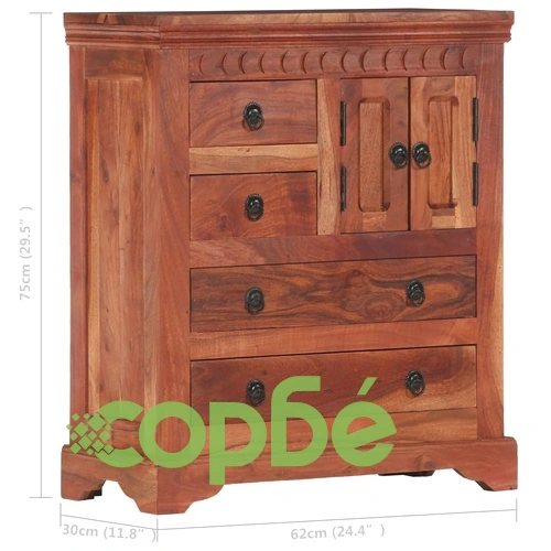 Бюфет, 62x30x75 см, акациево дърво масив ➤ топ цена ➤ sorbe.bg