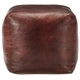 Пуф, тъмнокафяв, 40x40x40 см, естествена козя кожа