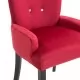 Трапезен стол с подлакътници, червен, кадифе