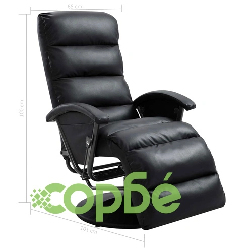 ТВ реклайнер, черен, изкуствена кожа ➤ топ цена ➤ sorbe.bg