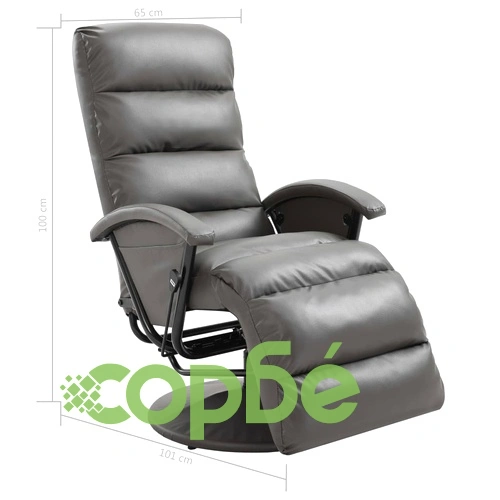 ТВ реклайнер, сив, изкуствена кожа ➤ топ цена ➤ sorbe.bg