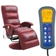 ТВ масажен реклайнер, виненочервен, изкуствена кожа