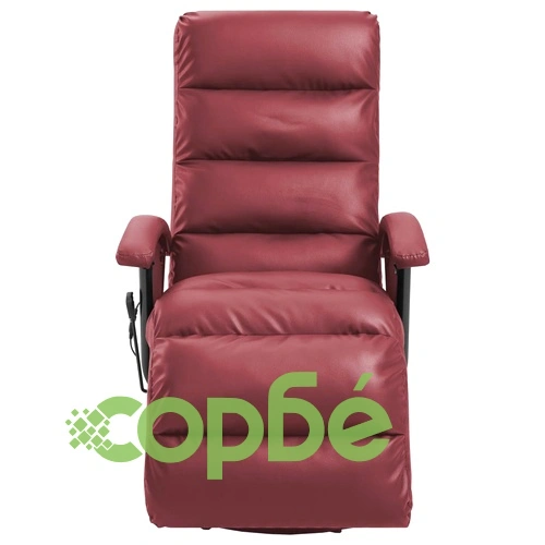 ТВ масажен реклайнер, виненочервен, изкуствена кожа ➤ топ цена ➤ sorbe.bg