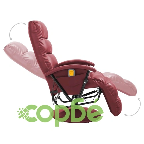 ТВ масажен реклайнер, виненочервен, изкуствена кожа ➤ топ цена ➤ sorbe.bg