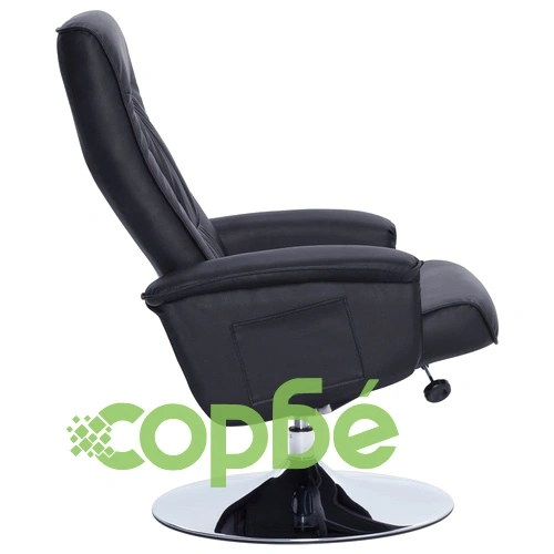 Наклоняем стол с табуретка, черен, изкуствена кожа ➤ топ цена ➤ sorbe.bg