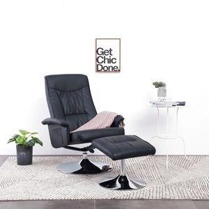 Наклоняем стол с табуретка, черен, изкуствена кожа