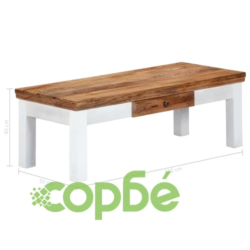 Маса за кафе, 110x50x40 см, мангово дърво масив ➤ топ цена ➤ sorbe.bg