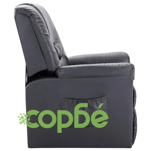 Реклайнер, сив, изкуствена кожа ➤ топ цена ➤ sorbe.bg