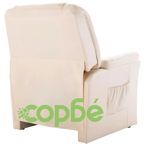 Реклайнер, кремав, изкуствена кожа  ➤ топ цена ➤ sorbe.bg