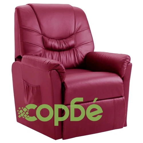 Реклайнер, виненочервен, изкуствена кожа ➤ топ цена ➤ sorbe.bg
