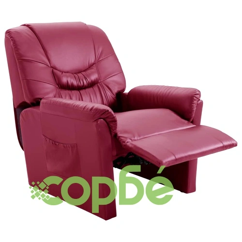 Реклайнер, виненочервен, изкуствена кожа ➤ топ цена ➤ sorbe.bg
