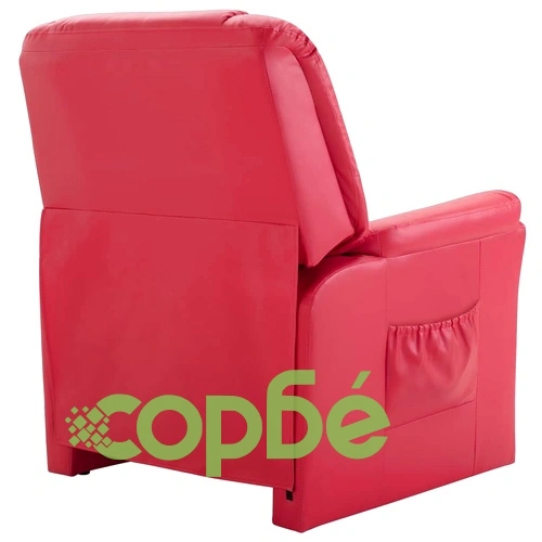 Реклайнер, червен, изкуствена кожа ➤ топ цена ➤ sorbe.bg