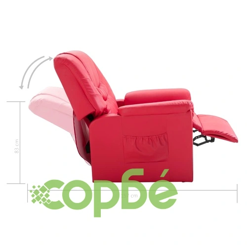 Реклайнер, червен, изкуствена кожа ➤ топ цена ➤ sorbe.bg