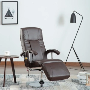 Масажен стол, кафяв, изкуствена кожа