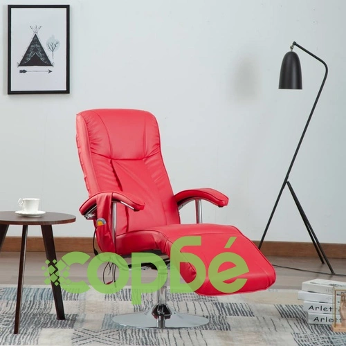 Масажен стол, червен, изкуствен велур ➤ топ цена ➤ sorbe.bg