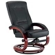 Реклайнер с табуретка, черен, изкуствена кожа