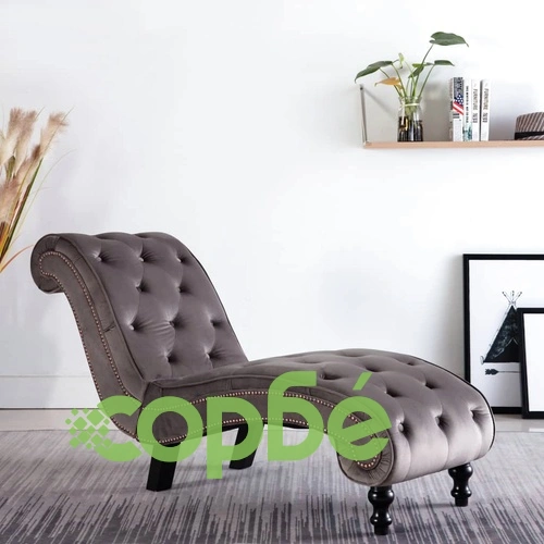 Кушетка, сива, кадифе ➤ топ цена ➤ sorbe.bg