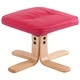 Фотьойл с табуретка за крака, червен, изкуствена кожа