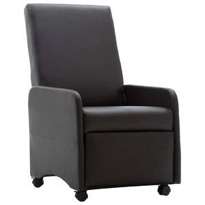 Фотьойл реклайнер, кафяв, изкуствена кожа