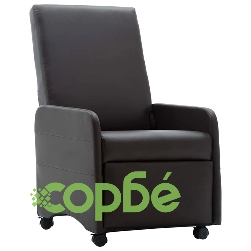 Фотьойл реклайнер, кафяв, изкуствена кожа ➤ топ цена ➤ sorbe.bg