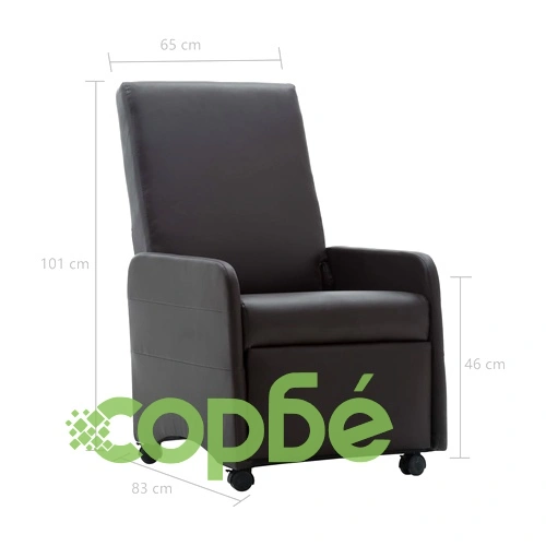 Фотьойл реклайнер, кафяв, изкуствена кожа ➤ топ цена ➤ sorbe.bg