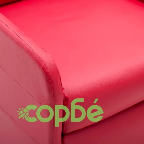 Фотьойл реклайнер, червен, изкуствена кожа ➤ топ цена ➤ sorbe.bg