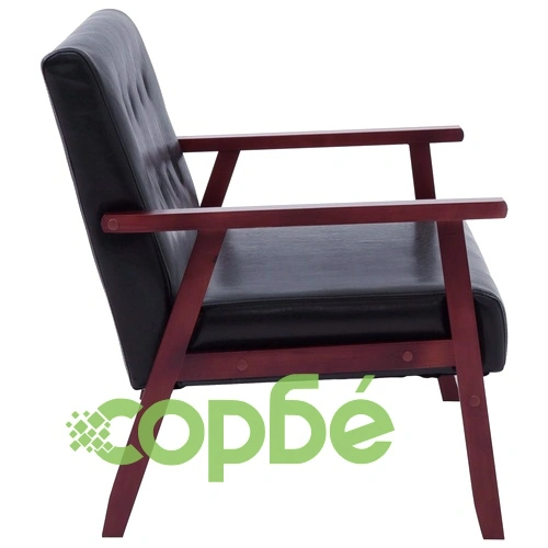 2-местен диван, черен, изкуствена кожа ➤ топ цена ➤ sorbe.bg