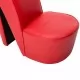 Стол във форма на обувка на висок ток, червен, изкуствена кожа