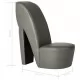 Стол във форма на обувка на висок ток, сив, изкуствена кожа