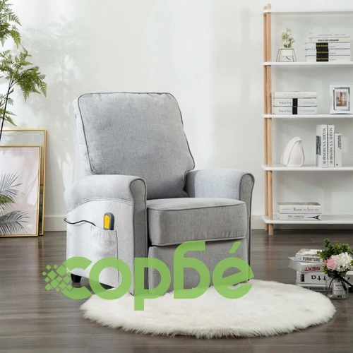 Масажен стол, светлосив, текстил ➤ топ цена ➤ sorbe.bg