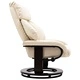 ТВ реклайнер с табуретка за крака, кремавобял, изкуствена кожа