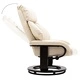 ТВ реклайнер с табуретка за крака, кремавобял, изкуствена кожа