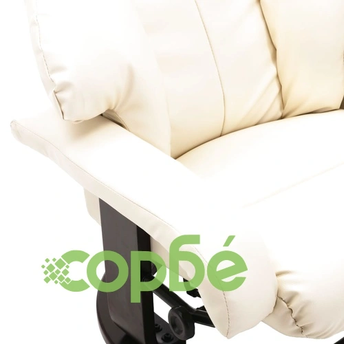 ТВ реклайнер с табуретка за крака, кремавобял, изкуствена кожа ➤ топ цена ➤ sorbe.bg