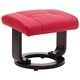 ТВ реклайнер с табуретка за крака, червен, изкуствена кожа