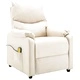 ТВ масажен реклайнер, кремав, текстил