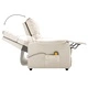 ТВ масажен реклайнер, кремав, текстил