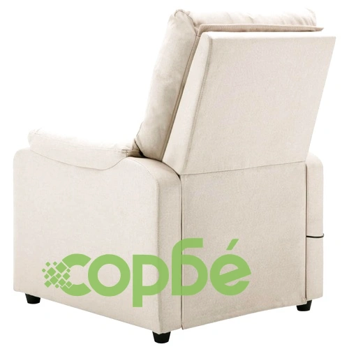 ТВ масажен реклайнер, кремав, текстил ➤ топ цена ➤ sorbe.bg