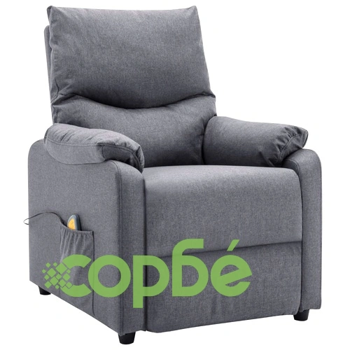 ТВ масажен реклайнер, светлосив, текстил ➤ топ цена ➤ sorbe.bg