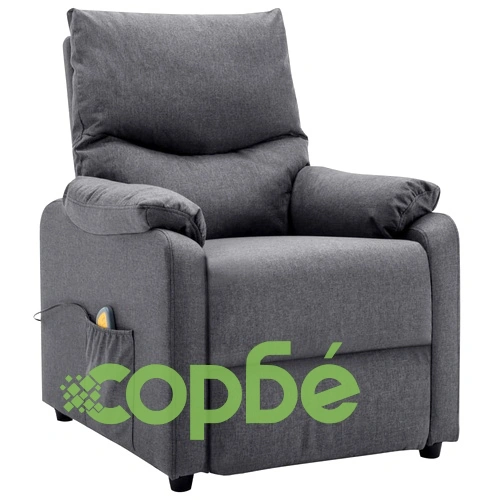 ТВ масажен реклайнер, тъмносив, текстил ➤ топ цена ➤ sorbe.bg