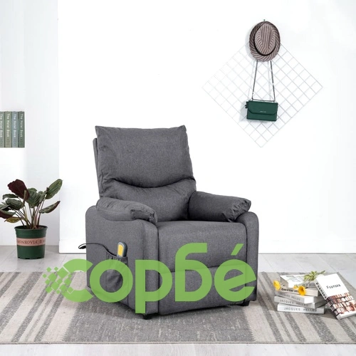 ТВ масажен реклайнер, тъмносив, текстил ➤ топ цена ➤ sorbe.bg