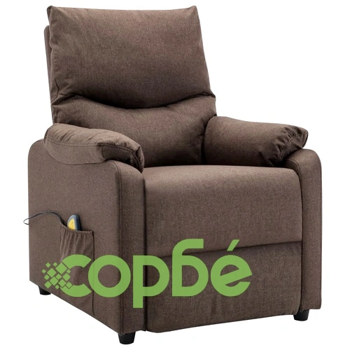 ТВ масажен реклайнер, кафяв, текстил ➤ топ цена ➤ sorbe.bg