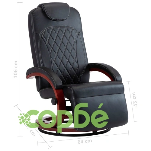 ТВ реклайнер, черен, изкуствена кожа ➤ топ цена ➤ sorbe.bg