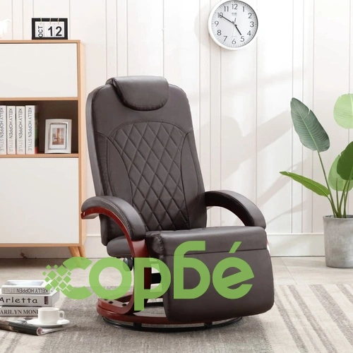 ТВ реклайнер, кафяв, изкуствена кожа ➤ топ цена ➤ sorbe.bg