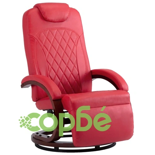 ТВ реклайнер, червен, изкуствена кожа ➤ топ цена ➤ sorbe.bg